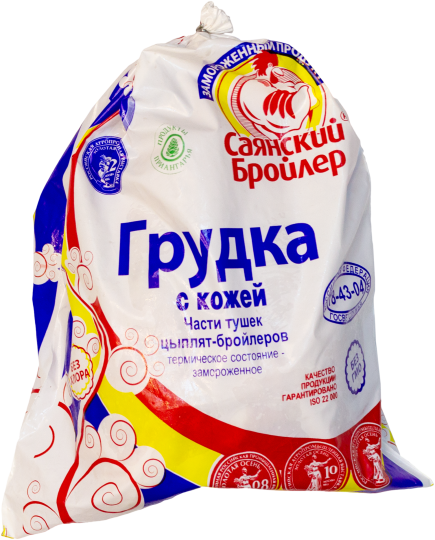 Грудка с кожей цыплят-бройлеров замороженная